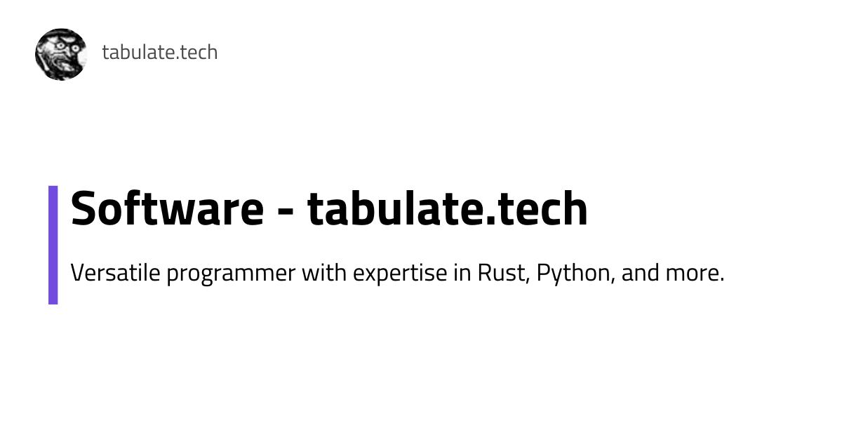 Software | Tabulate